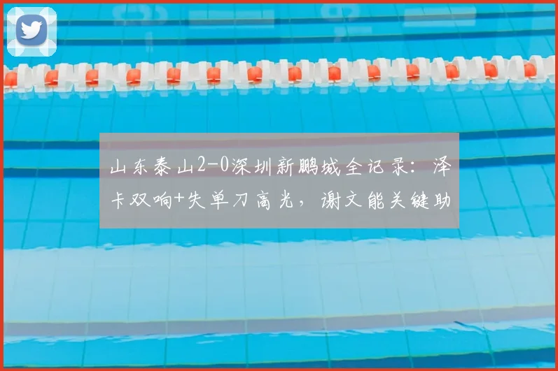 山东泰山2-0深圳新鹏城全记录：泽卡双响+失单刀高光，谢文能关键助攻，附球员评分及比赛录像回放